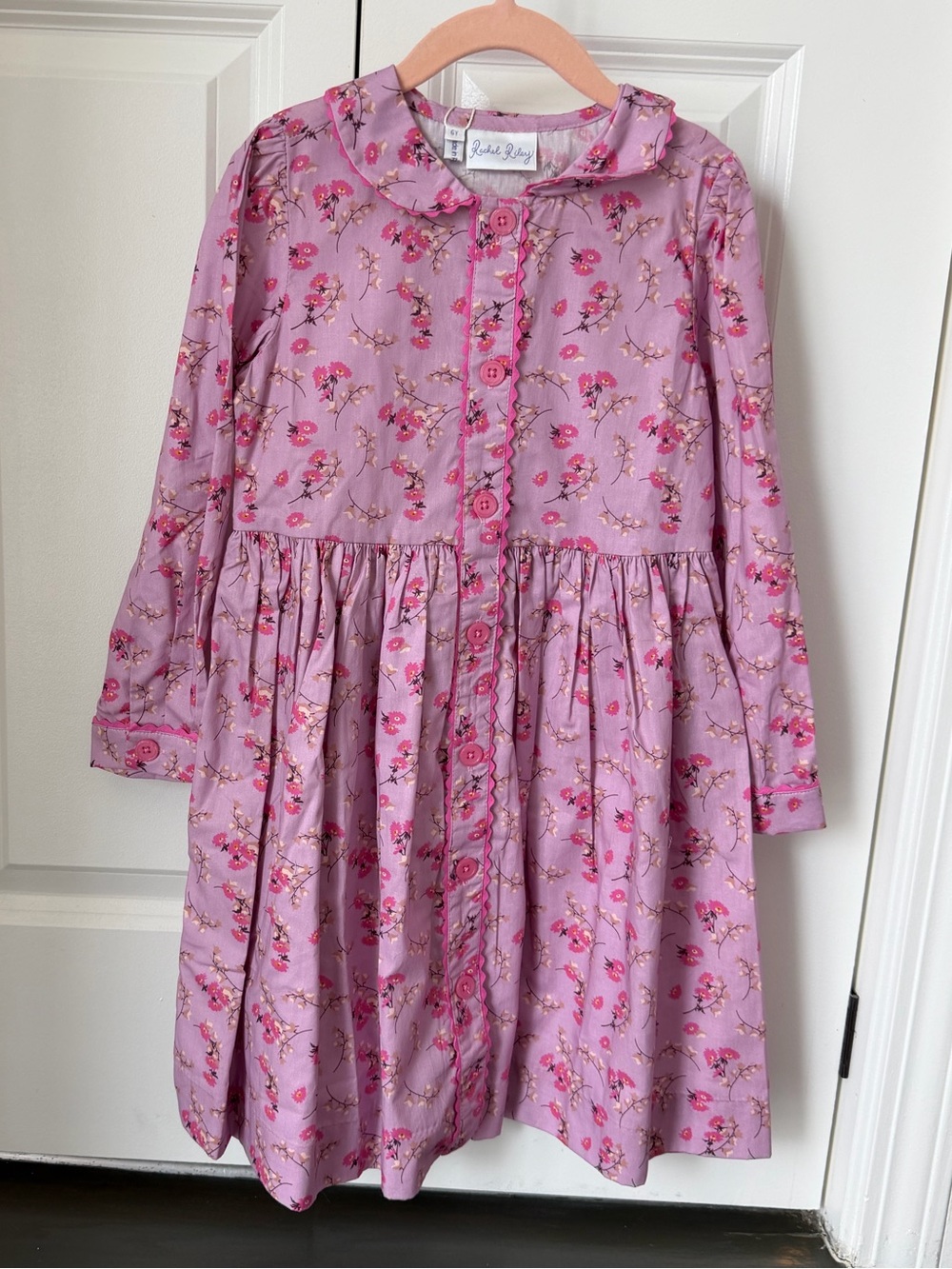 Rachel Riley Floral Foxglove Button-Front Dress - Picture 2 of 6